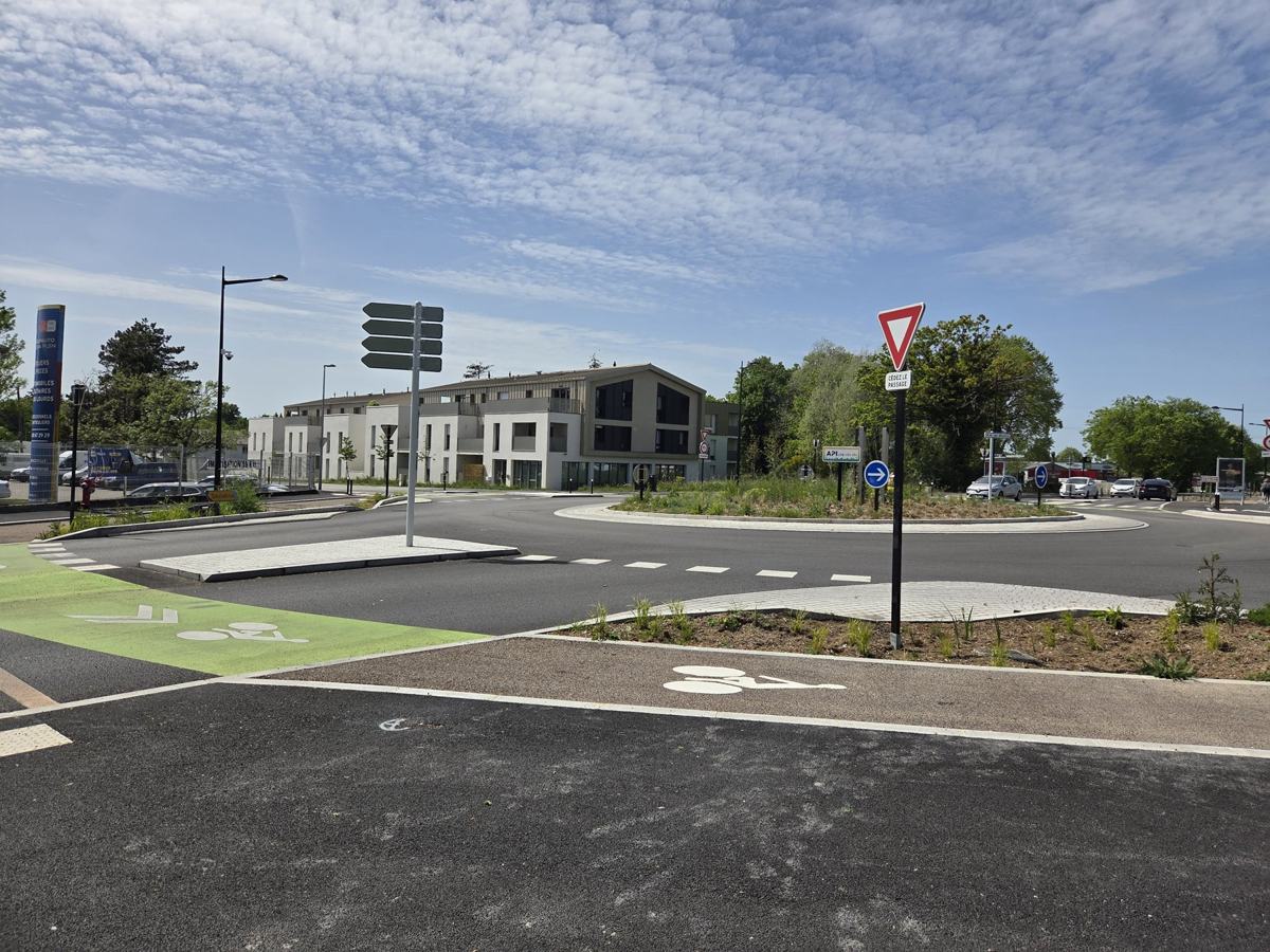 La traversée cyclable du giratoire